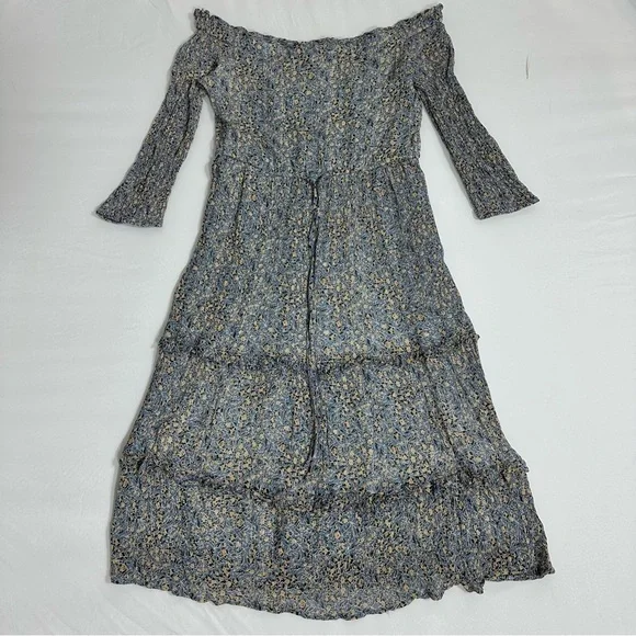 Anthropologie Rayon Kira Off-The-Shoulder Lined Tiered Peasant  Dress Size US 6 - Picture 5 of 15